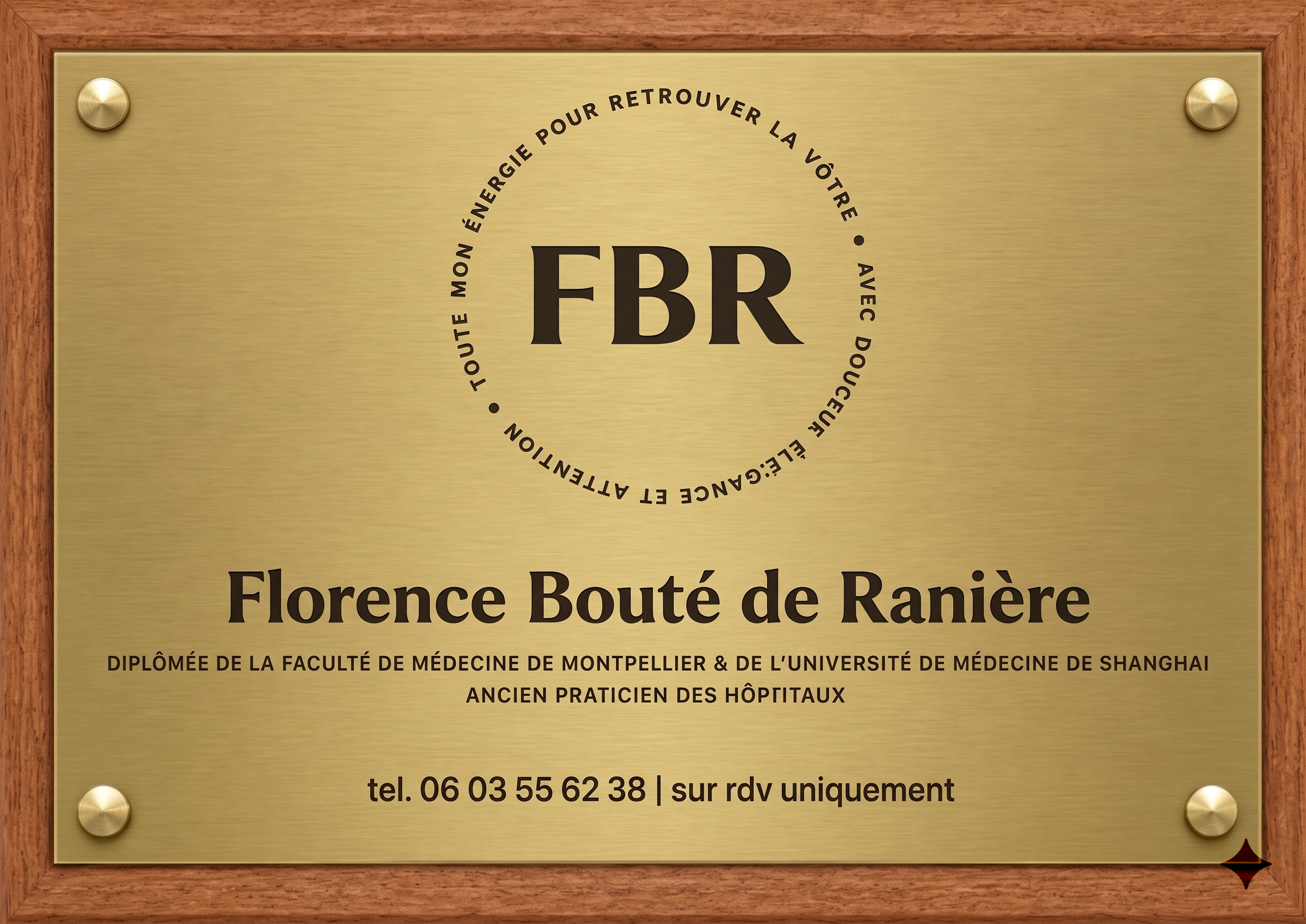Plaque professionnelle Florence Bouté de Ranière